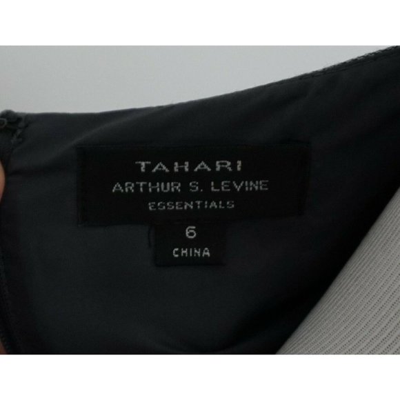 Last Chance!! TAHARI ASL Gray Sleeveless A-Line Career Dress - Picture 4 of 5